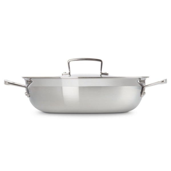 Le Creuset Classic 3 Ply Stainless Steel Shallow Casserole with Lid - 26cm Le Creuset
