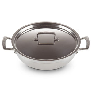 Le Creuset Classic 3 Ply Stainless Steel Shallow Casserole with Lid - 26cm Le Creuset