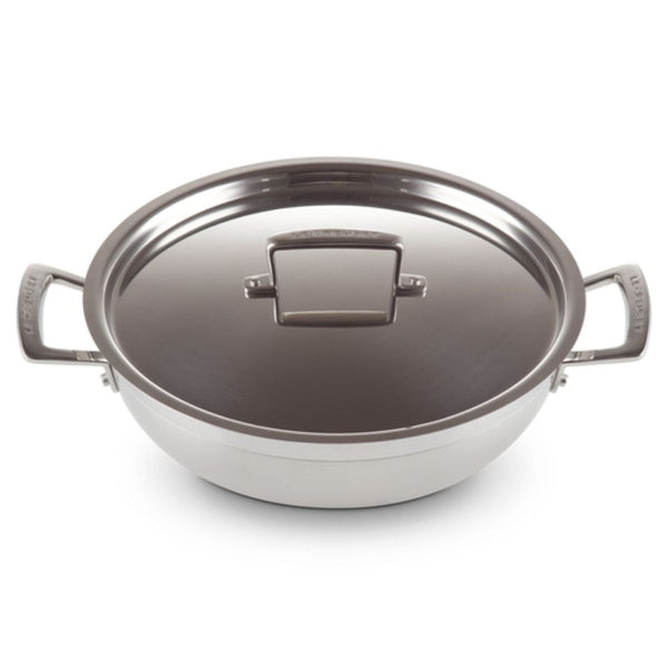 Le Creuset Classic 3 Ply Stainless Steel Shallow Casserole with Lid - 26cm Le Creuset