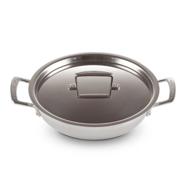 Le Creuset Classic 3 Ply Stainless Steel Shallow Casserole with Lid - 24cm Le Creuset