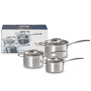 Le Creuset Classic 3 Ply Stainless Steel Saucepan Set - 3 Piece Le Creuset
