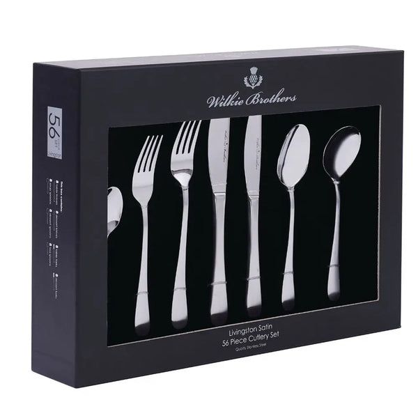 Wilkie Brothers Livingston Satin Cutlery Set -  56 Piece