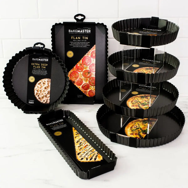 Bakemaster Non-Stick Fluted Round Quiche Pan - 23cm Bakemaster