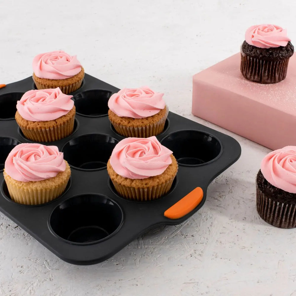 Bakemaster Silicone Large Muffin Pan - 6 Cup Bakemaster