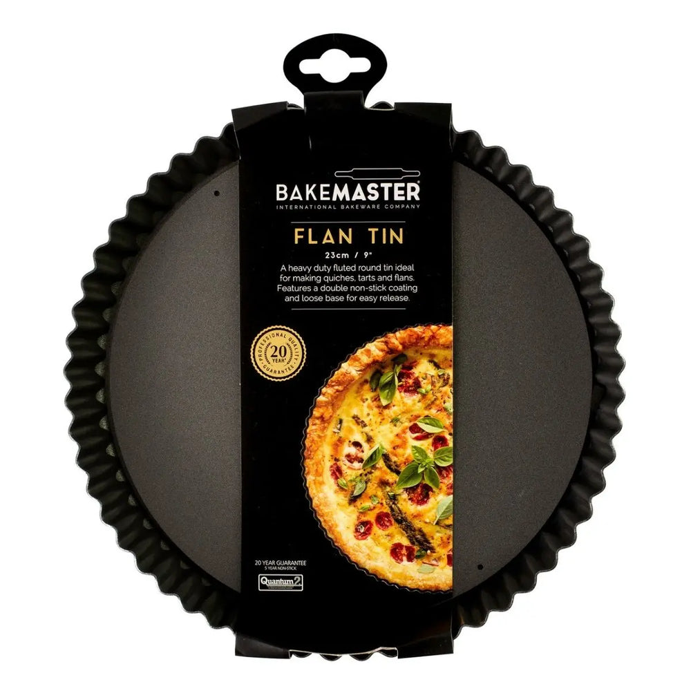 Bakemaster Non-Stick Fluted Round Quiche Pan - 23cm Bakemaster