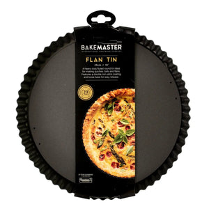 Bakemaster Non-Stick Fluted Round Quiche Pan - 25cm Bakemaster