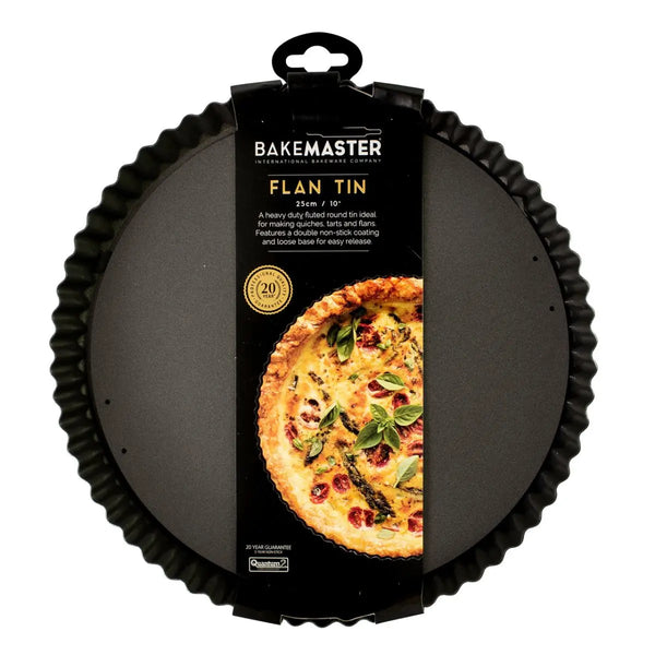 Bakemaster Non-Stick Fluted Round Quiche Pan - 25cm Bakemaster