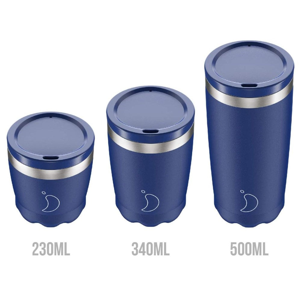 Chilly's Double Wall Insulated Coffee Cup Matte Blue - 230ml Chillys