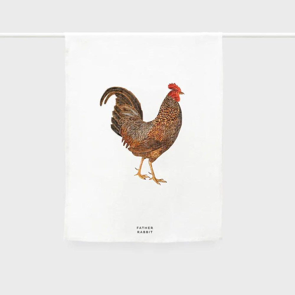 Father Rabbit Tea Towel - Rooster