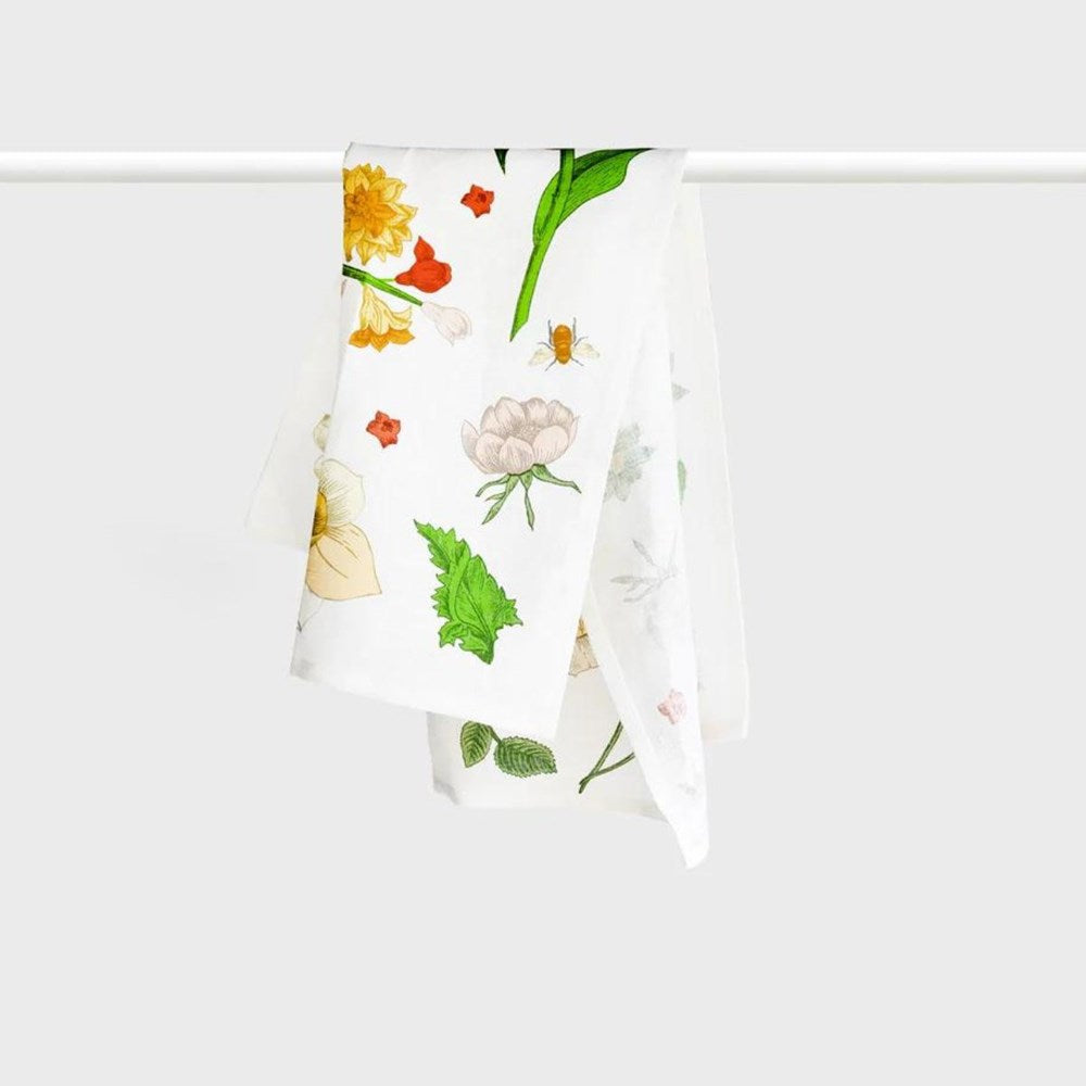 Father Rabbit Tea Towel - Vintage Wallpaper
