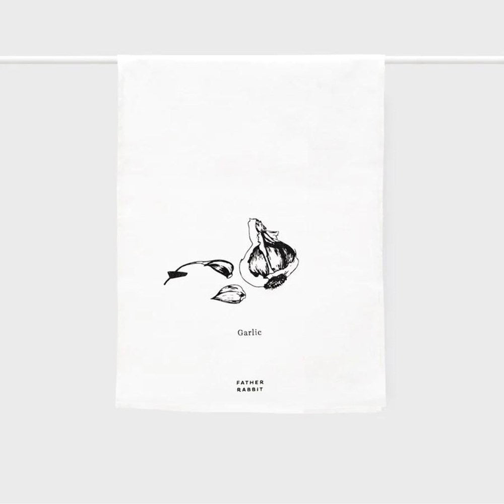Father Rabbit Tea Towel - Garlic