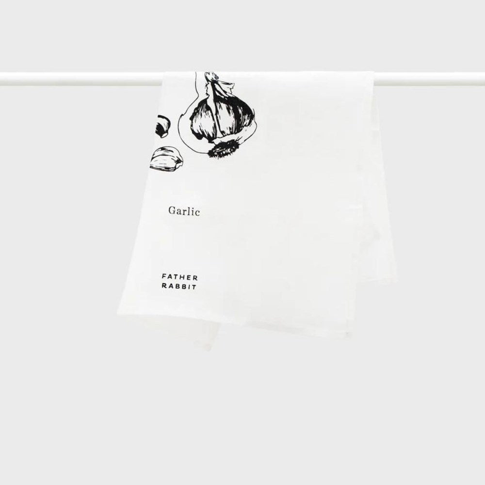 Father Rabbit Tea Towel - Garlic