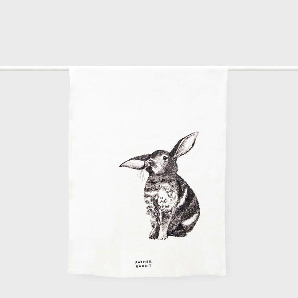 Father Rabbit Tea Towel - Baby Bunny Father Rabbit