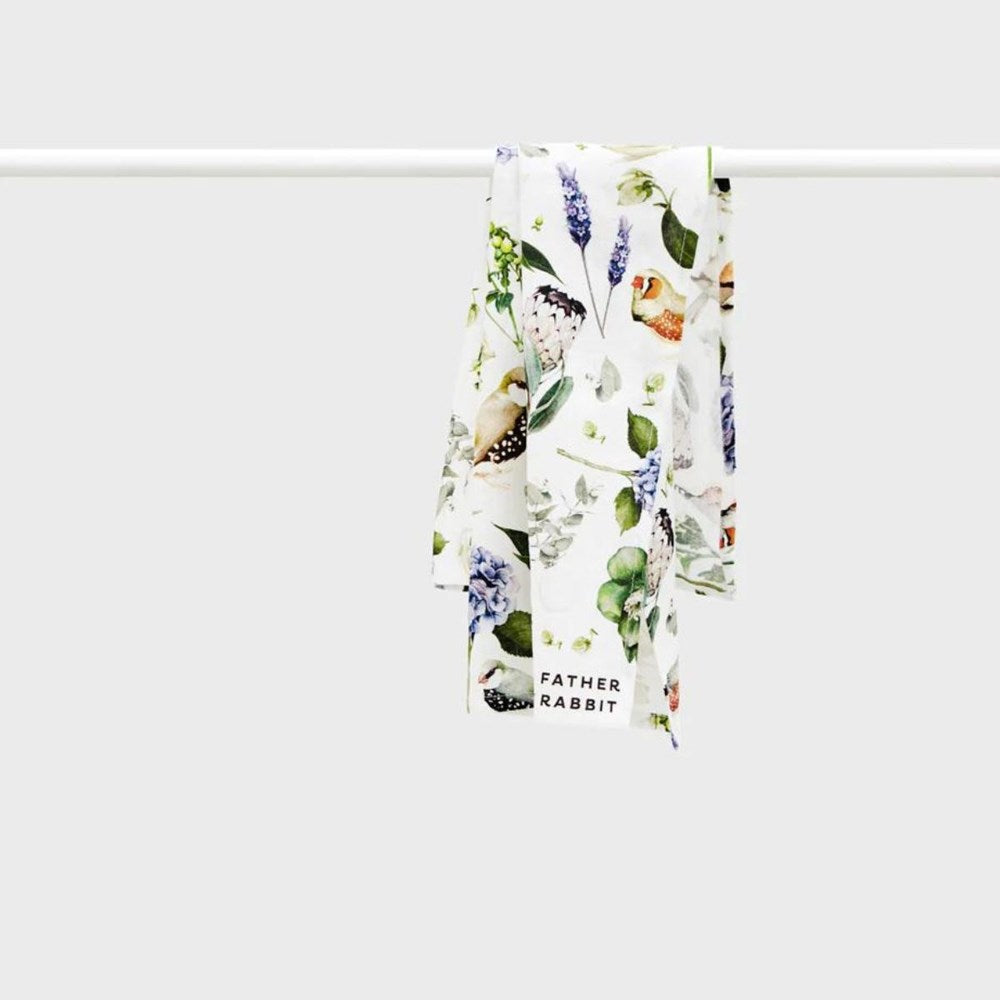 Father Rabbit Tea Towel - Botanica Cream Father Rabbit