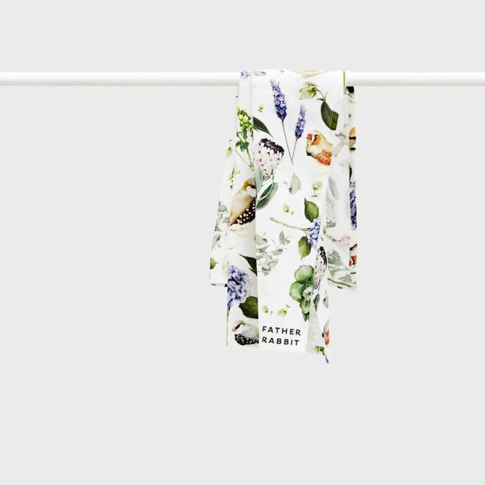 Father Rabbit Tea Towel - Botanica Cream