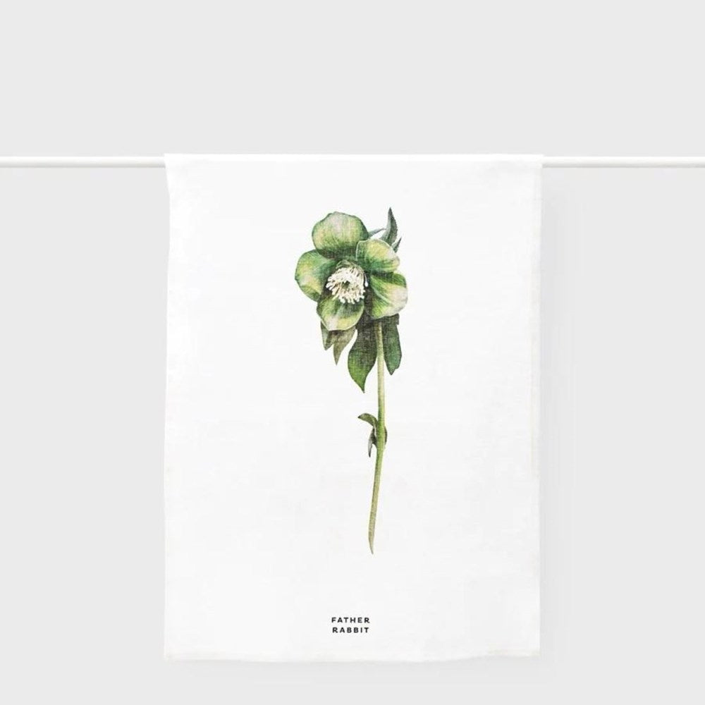 Father Rabbit Tea Towel - Hellebore Father Rabbit