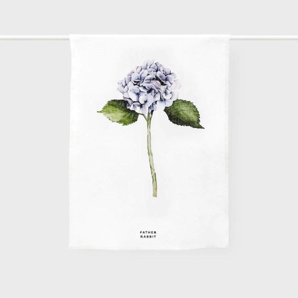 Father Rabbit Tea Towel - Hydrangea Father Rabbit