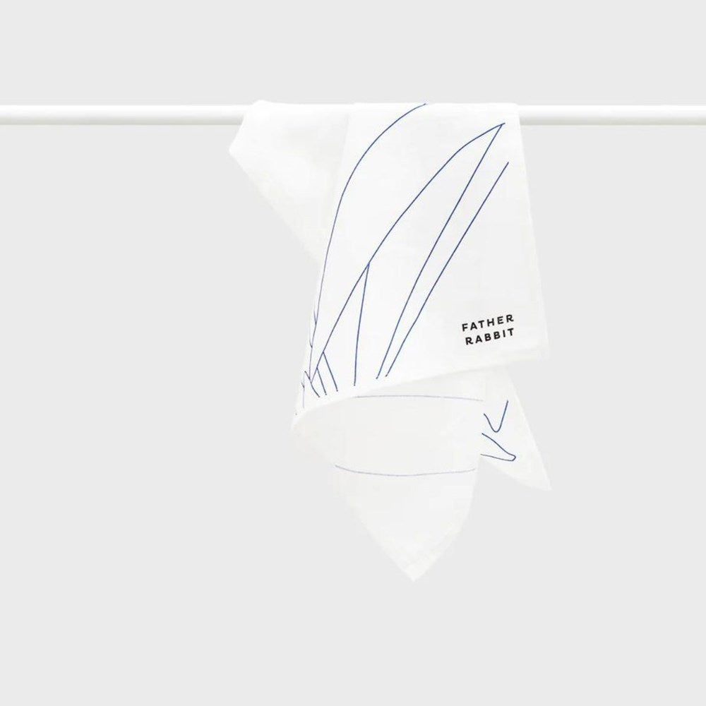 Father Rabbit Tea Towel - Blue Jasmine