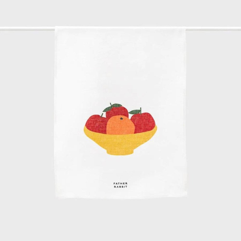 Father Rabbit Tea Towel - Oranges