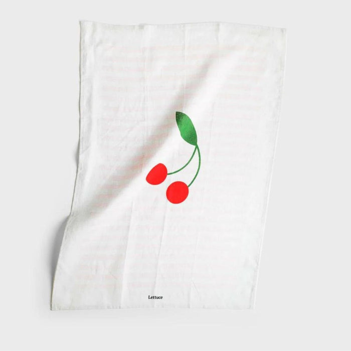Lettuce Tea Towel - Cherry Large Stripe