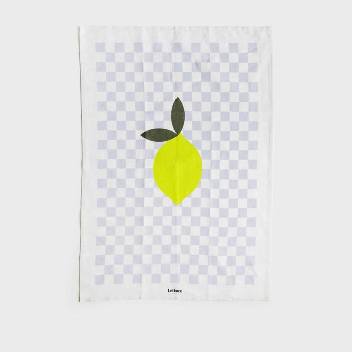 Lettuce Tea Towel - Micro Checkers Lemon