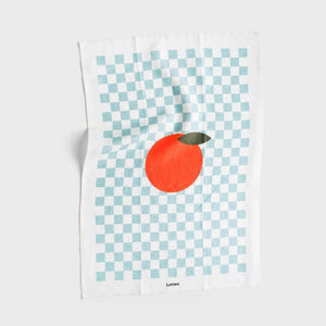 Lettuce Tea Towel - Micro Checkers Orange Lettuce