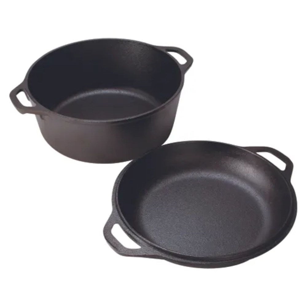 Lodge Cast Iron Double Dutch Oven - 4.7L - Home Essentials