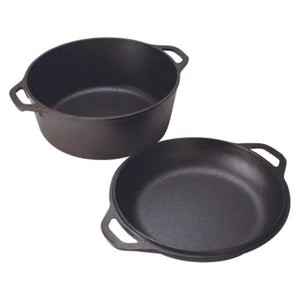 Lodge Cast Iron Double Dutch Oven - 4.7L - Home Essentials