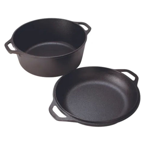 Lodge Cast Iron Double Dutch Oven - 4.7L - Home Essentials