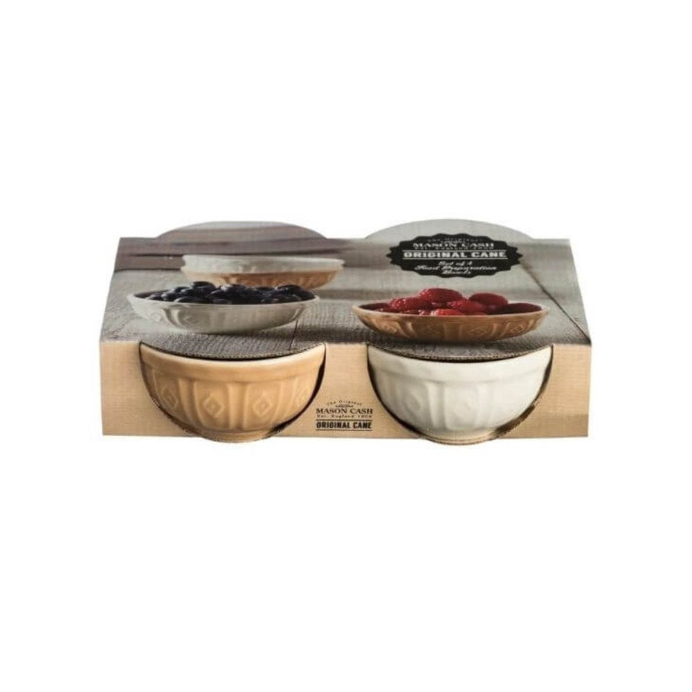 Mason Cash Original Cane and White Preparation Bowls - 10cm Mason Cash