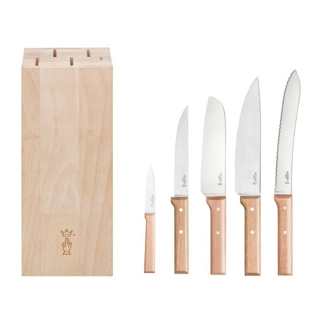 Opinel Parallele 5 Piece Chef Knife Set with Block Opinel