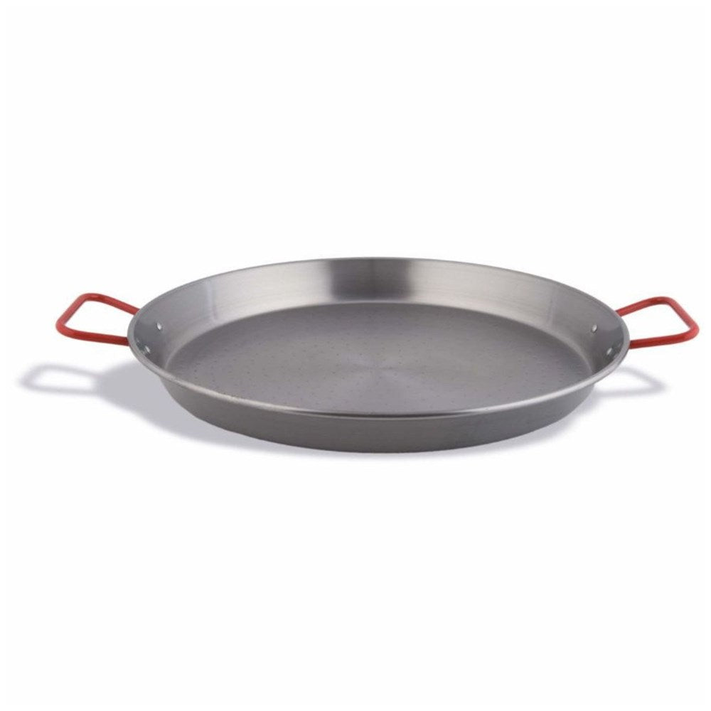 Pujadas Red Handle Black Steel Paella Pan (10 Sizes) Pujadas