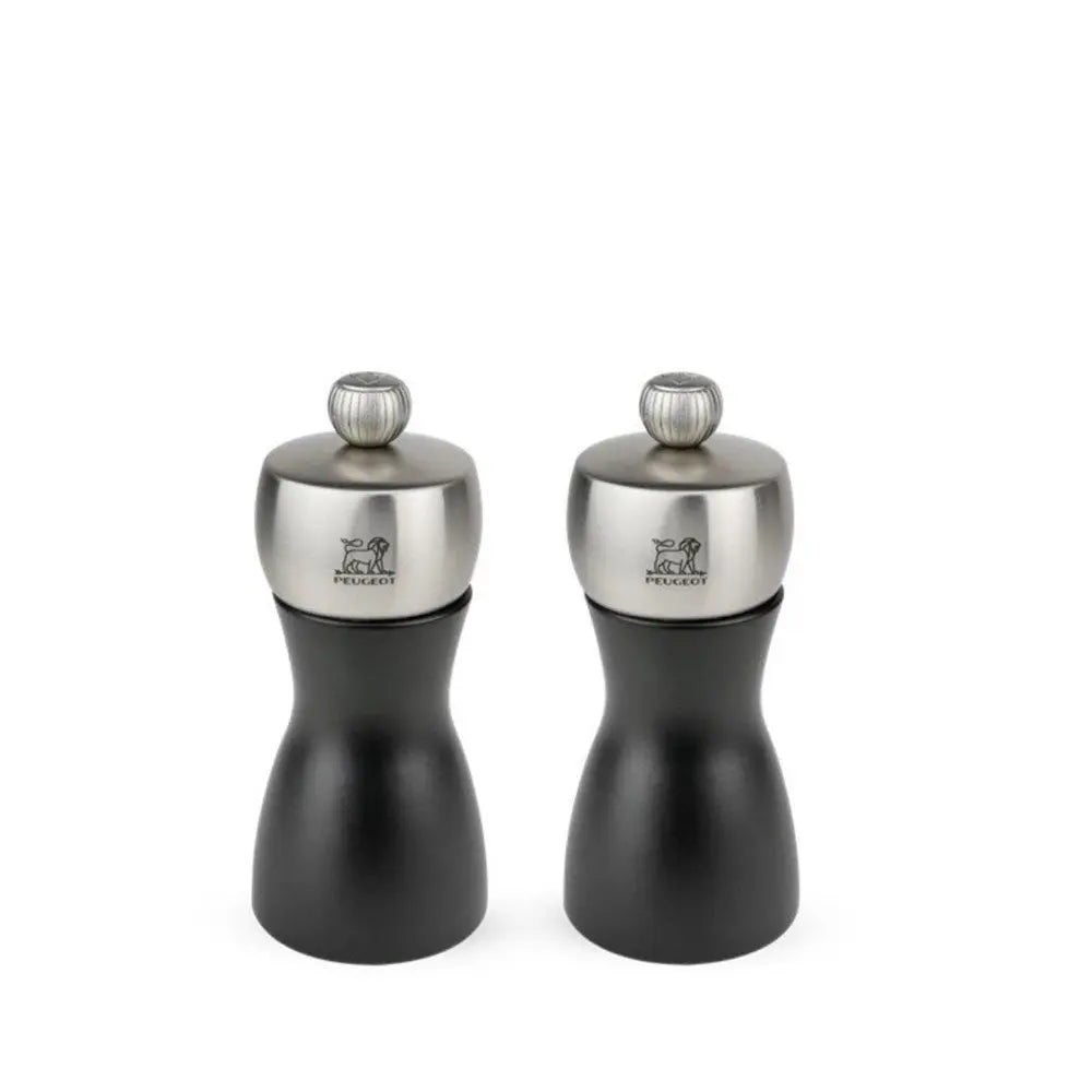 Peugeot Fidji Stainless Steel Salt and Pepper Mill Set Matt Black - 12cm