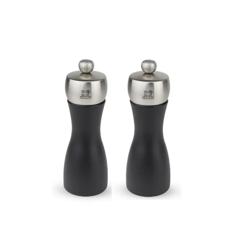 Peugeot Fidji Stainless Steel Salt and Pepper Mill Set Matt Black - 15cm