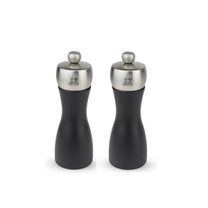 Peugeot Fidji Stainless Steel Salt and Pepper Mill Set Matt Black - 15cm
