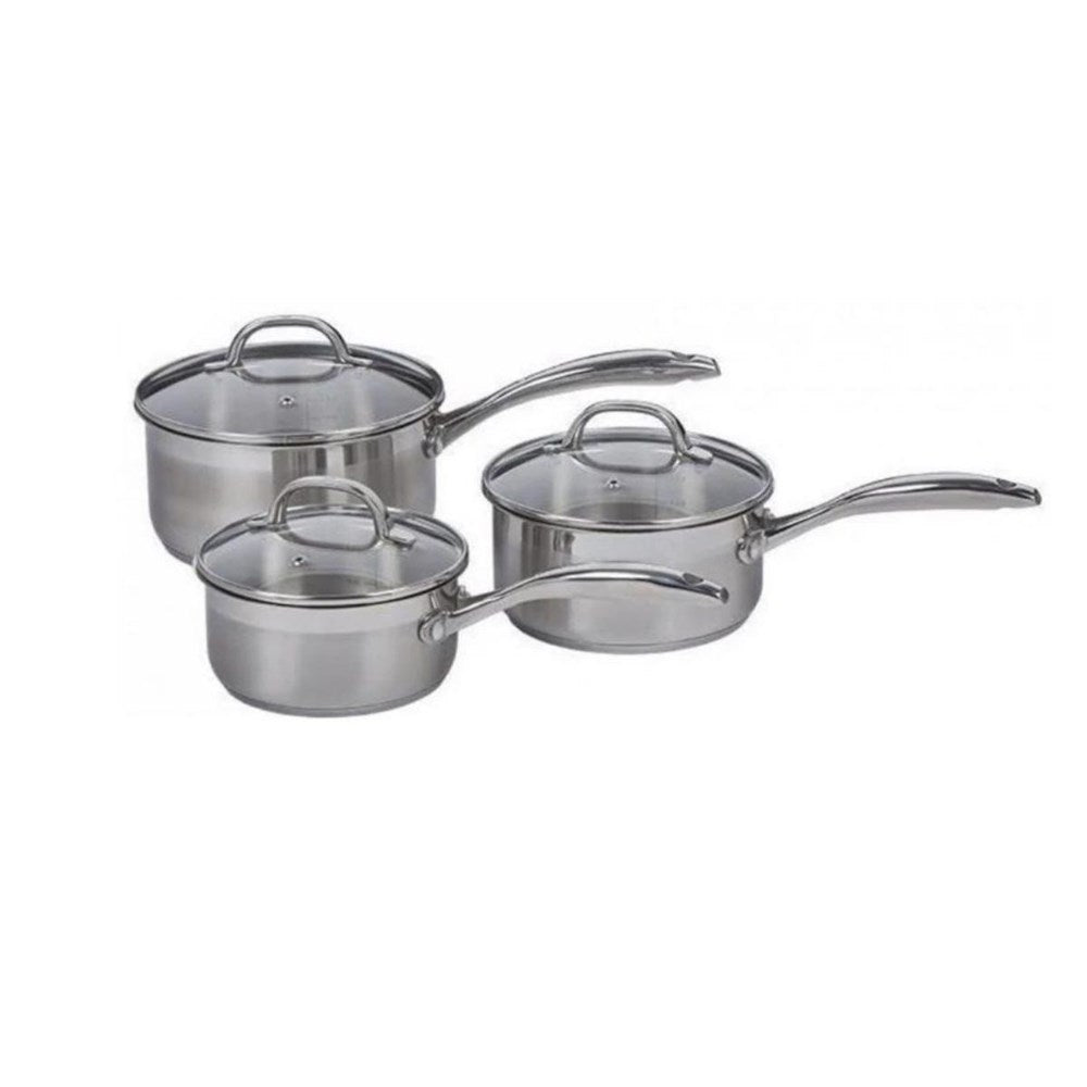 Swiss Diamond Premium Steel Saucepan Set - 3 Piece Swiss Diamond