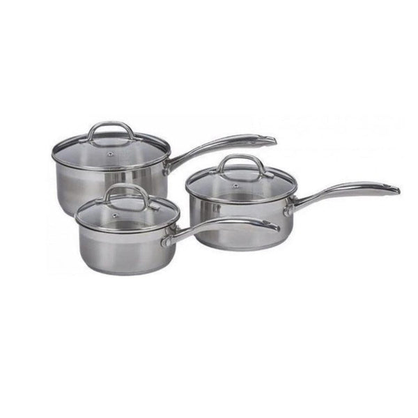Swiss Diamond Premium Steel Saucepan Set - 3 Piece Swiss Diamond