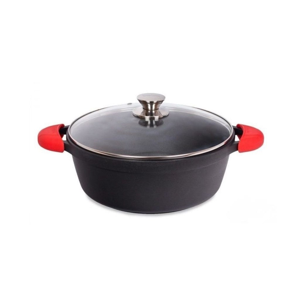 Valira High Casserole with Lid + Silicone Handles - 28cm Valira