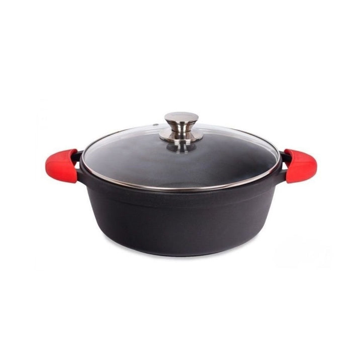 Valira High Casserole with Lid + Silicone Handles - 28cm