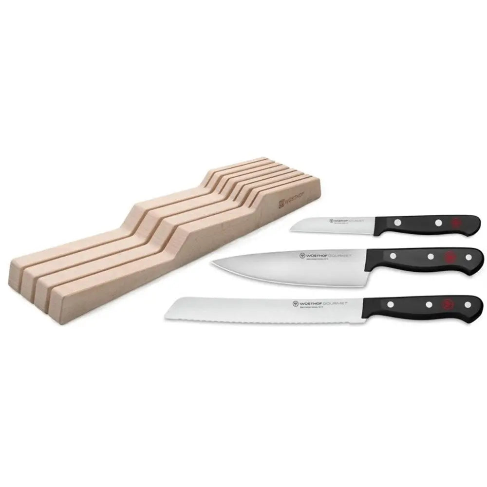 Wusthof Gourmet 3 Piece Knife Set with In-Drawer Organizer