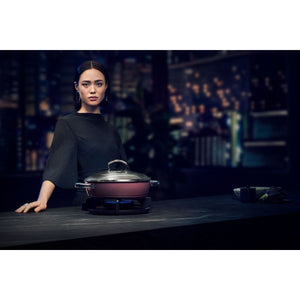 WMF Fusiontec Round Stew Pot in Rose Quartz with Lid - 28cm WMF