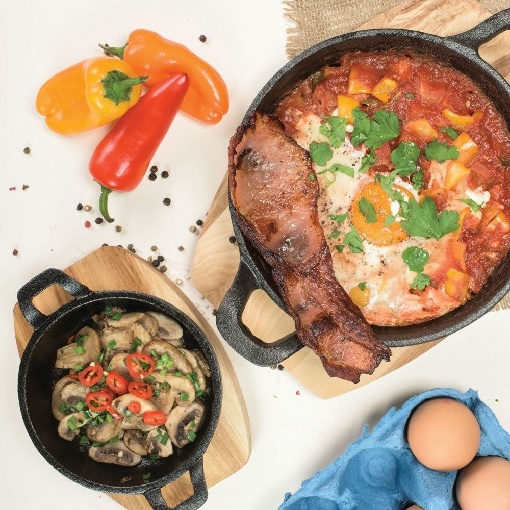 Pyrolux Pyrocast Round Gratin with Maple Tray - 18cm